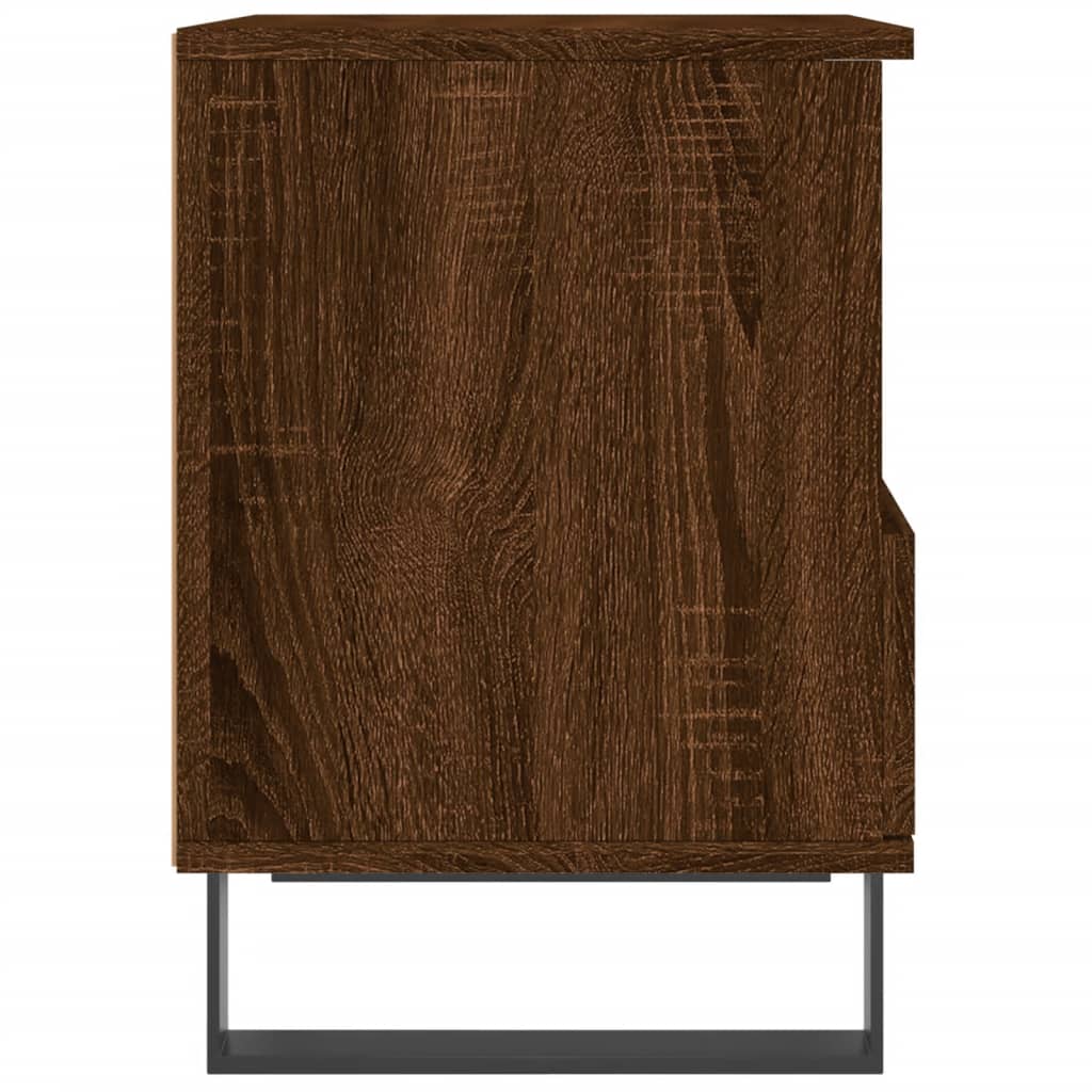 vidaXL Нощно шкафче кафяв дъб 40x35x50 см инженерно дърво