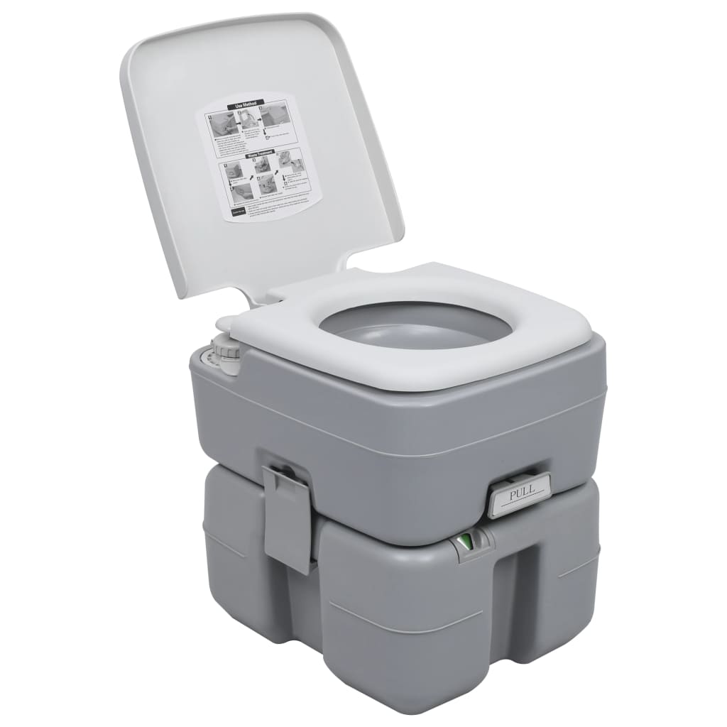 vidaXL Комплект преносима къмпинг тоалетна и резервоар за вода