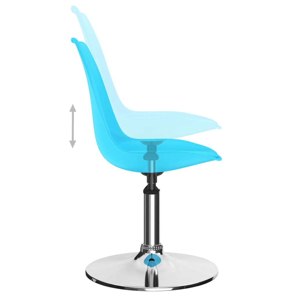 vidaXL Въртящи се трапезни столове, 2 бр, сини, изкуствена кожа