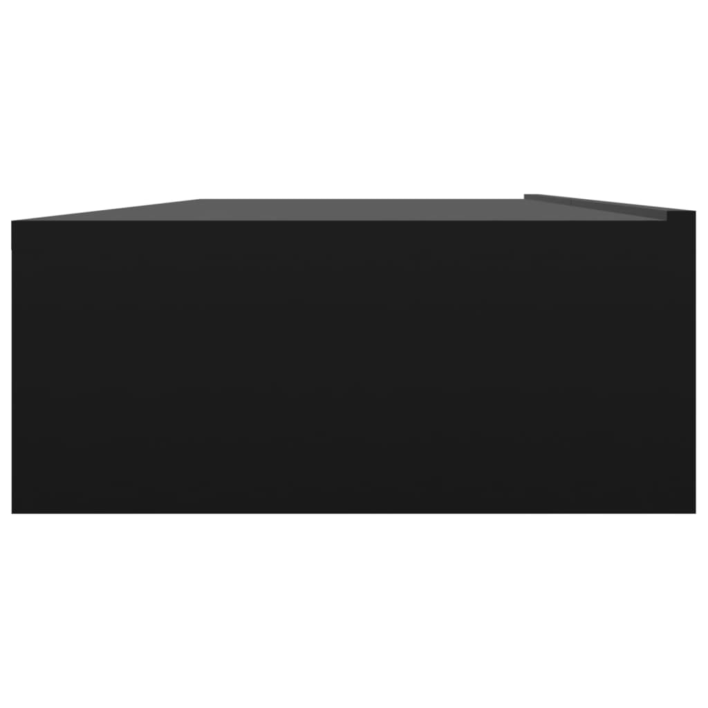 vidaXL ТВ шкаф с LED осветление, черен, 120x35x15,5 см