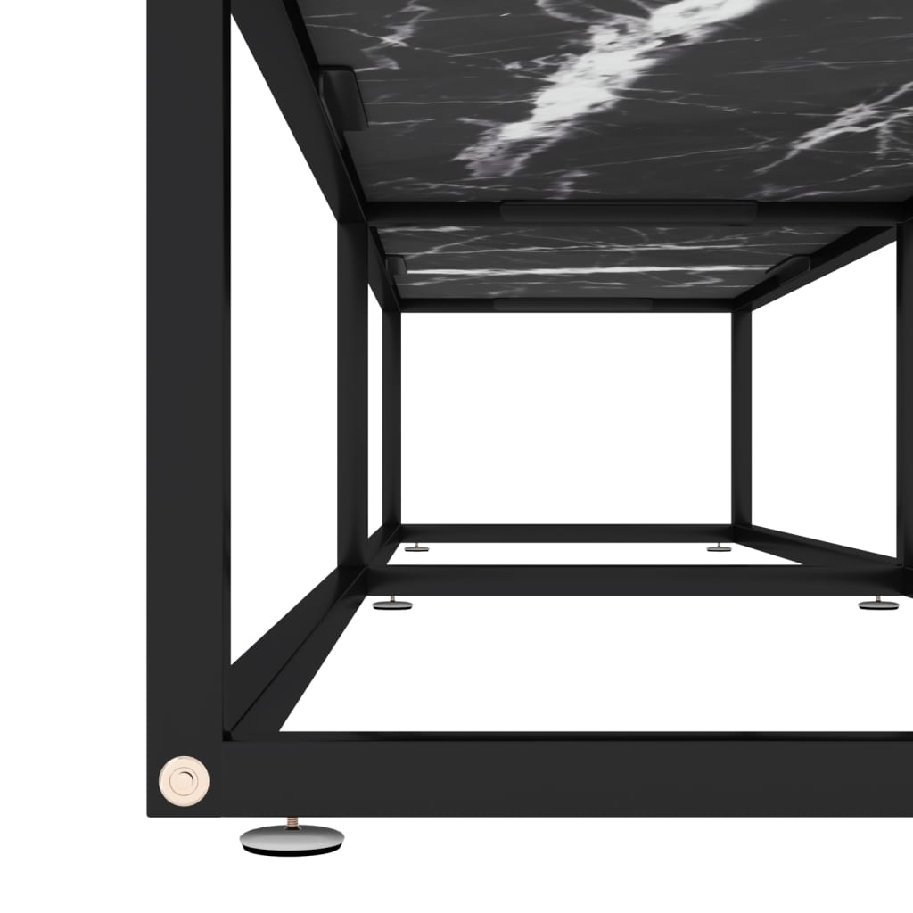 vidaXL ТВ шкаф, черен мрамор, 180x40x40,5 см, закалено стъкло