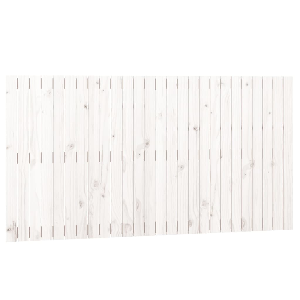 vidaXL Стенна табла за спалня, бяла, 166x3x90 см, борово дърво масив