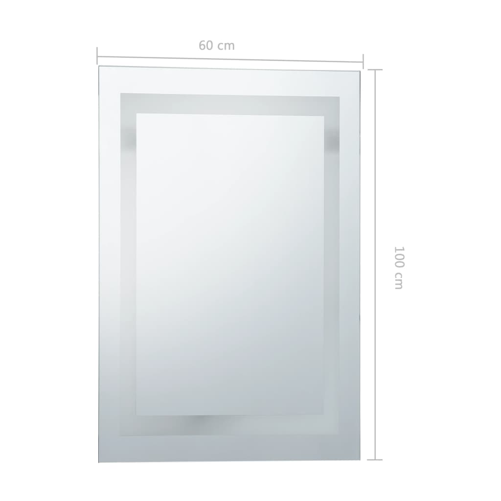 vidaXL LED огледало за баня с тъч сензор 60x100 см