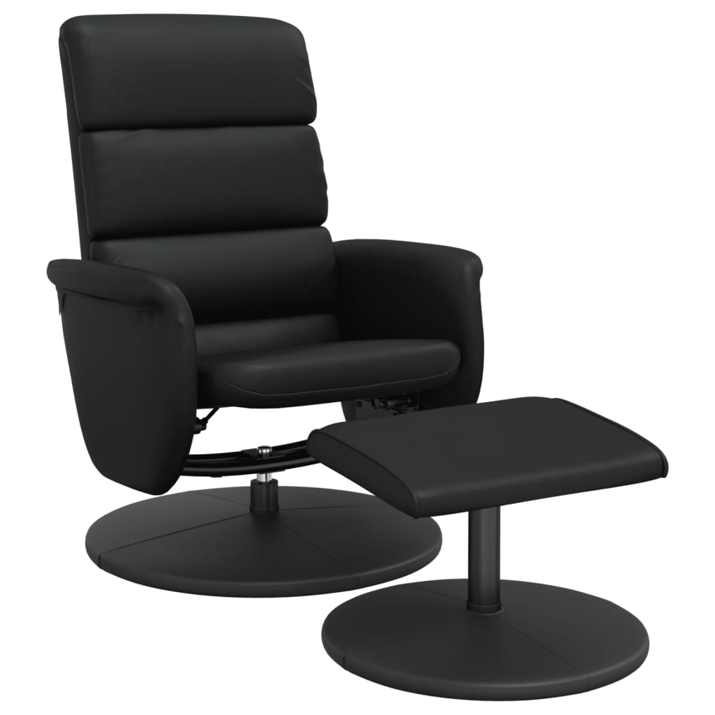 vidaXL Наклоняем стол с табуретка, черен, изкуствена кожа