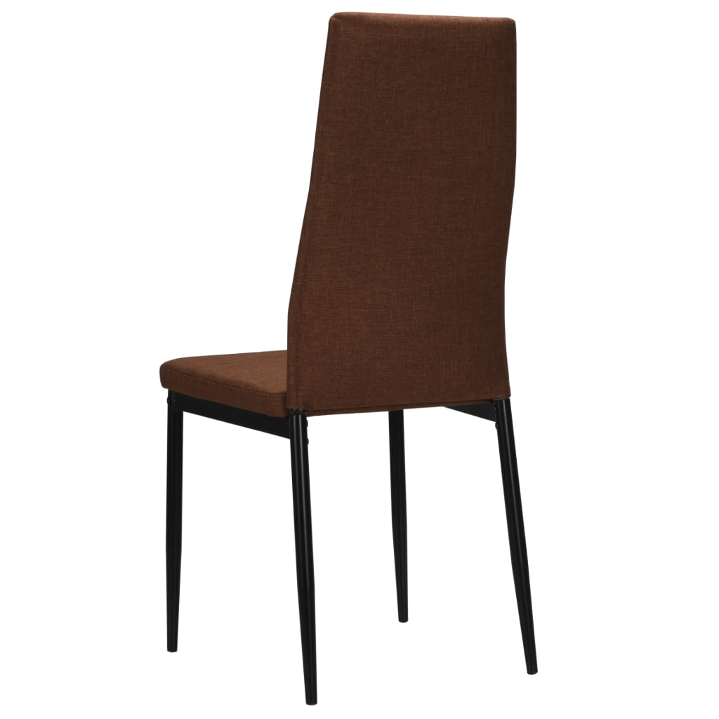 vidaXL Трапезни столове, 4 бр, кафяви, текстил