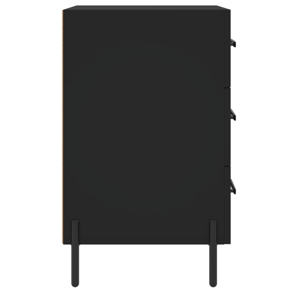 vidaXL Нощно шкафче, черно, 40x40x66 см, инженерно дърво