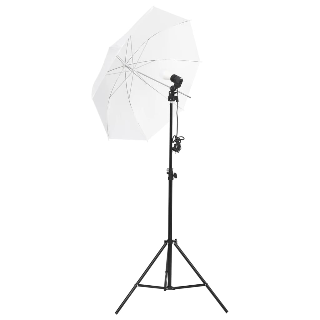vidaXL Комплект студийно осветление с фонове и чадъри