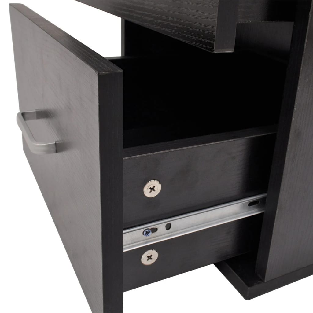 vidaXL комплект мебели от 9 части и мивка за баня, черен цвят