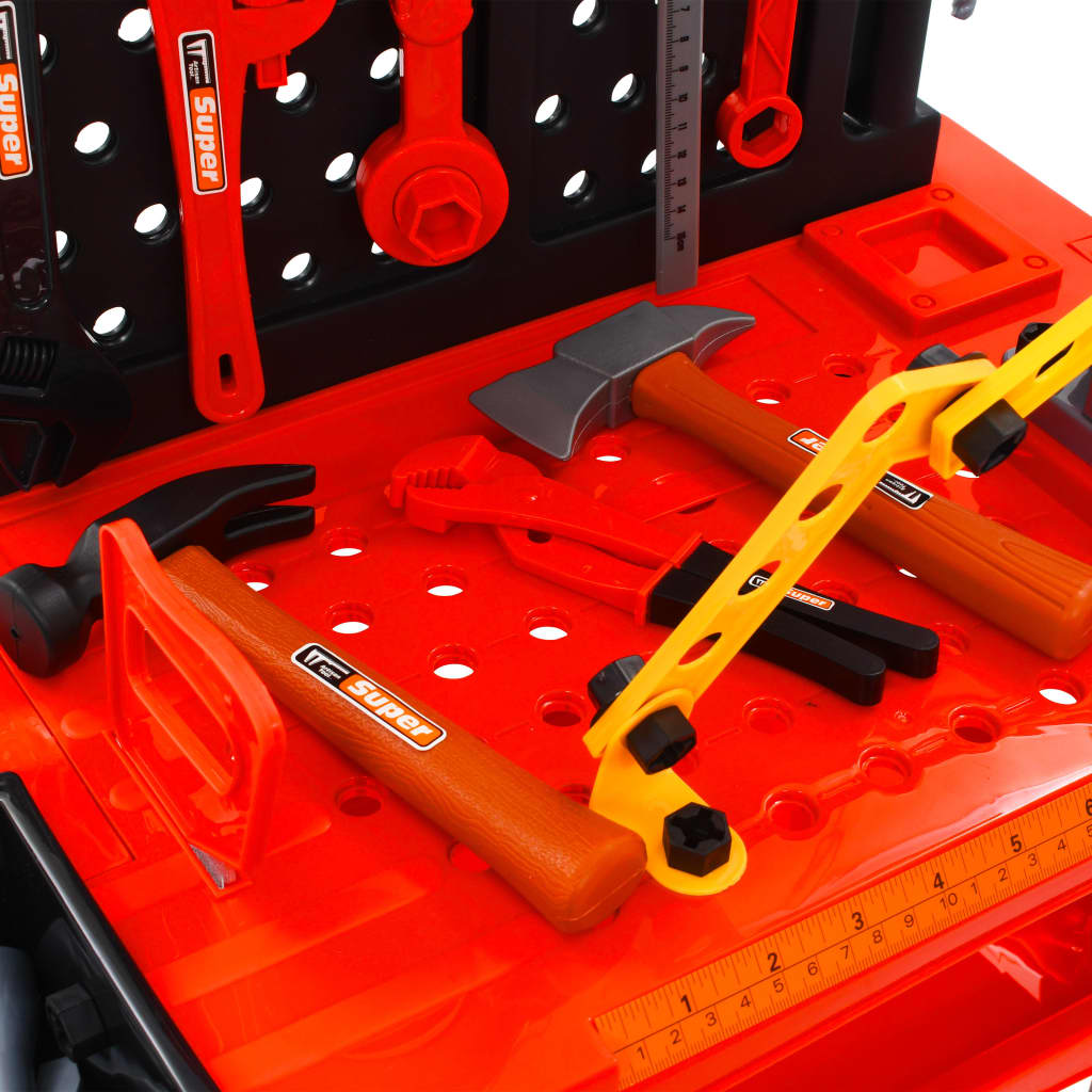 vidaXL Детска работилница с инструменти, 51 части, 57x32x68 см