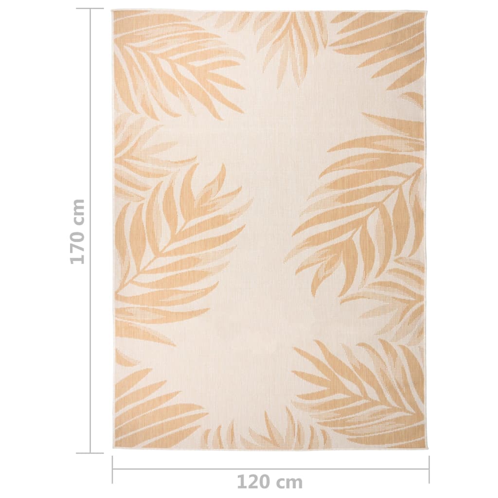 vidaXL Градински плоскотъкан килим, 120x170 см, на листа