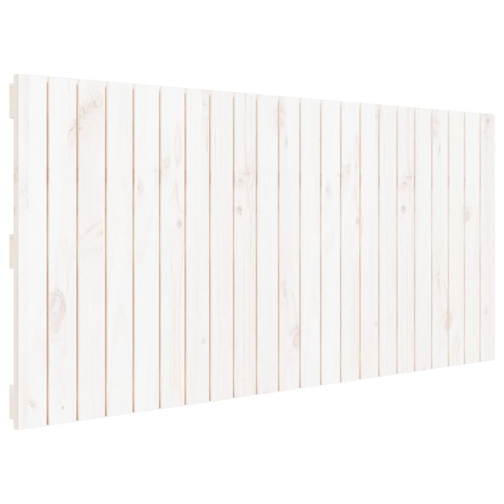 vidaXL Стенна табла за спалня, бяла, 140x3x60 см, борово дърво масив