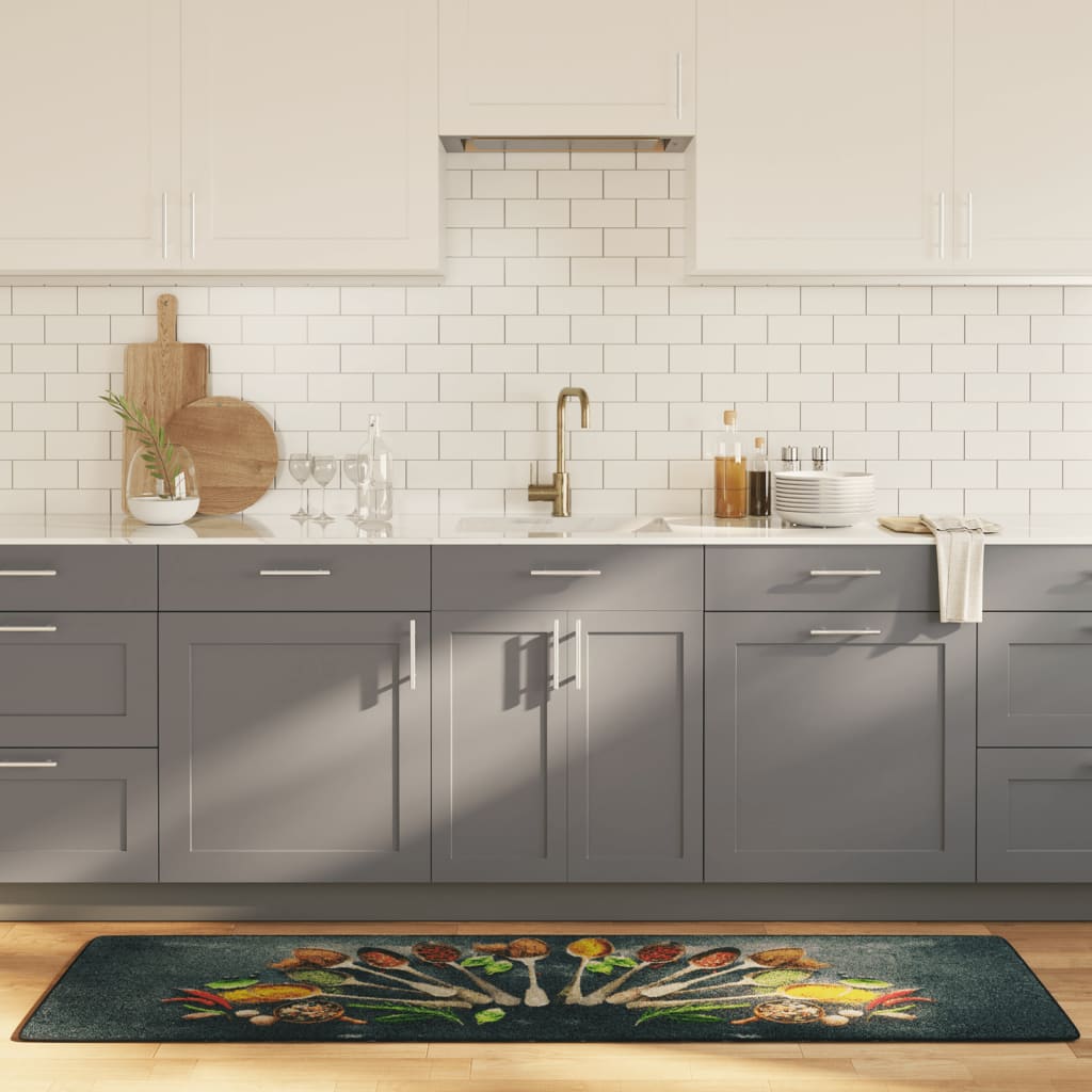 vidaXL Многоцветно кухненско килимче 60x180 см перящо противоплъзгащо