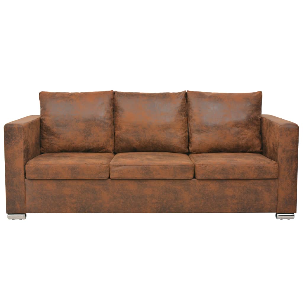 vidaXL Триместен диван, 191x73x82 см, изкуствен велур