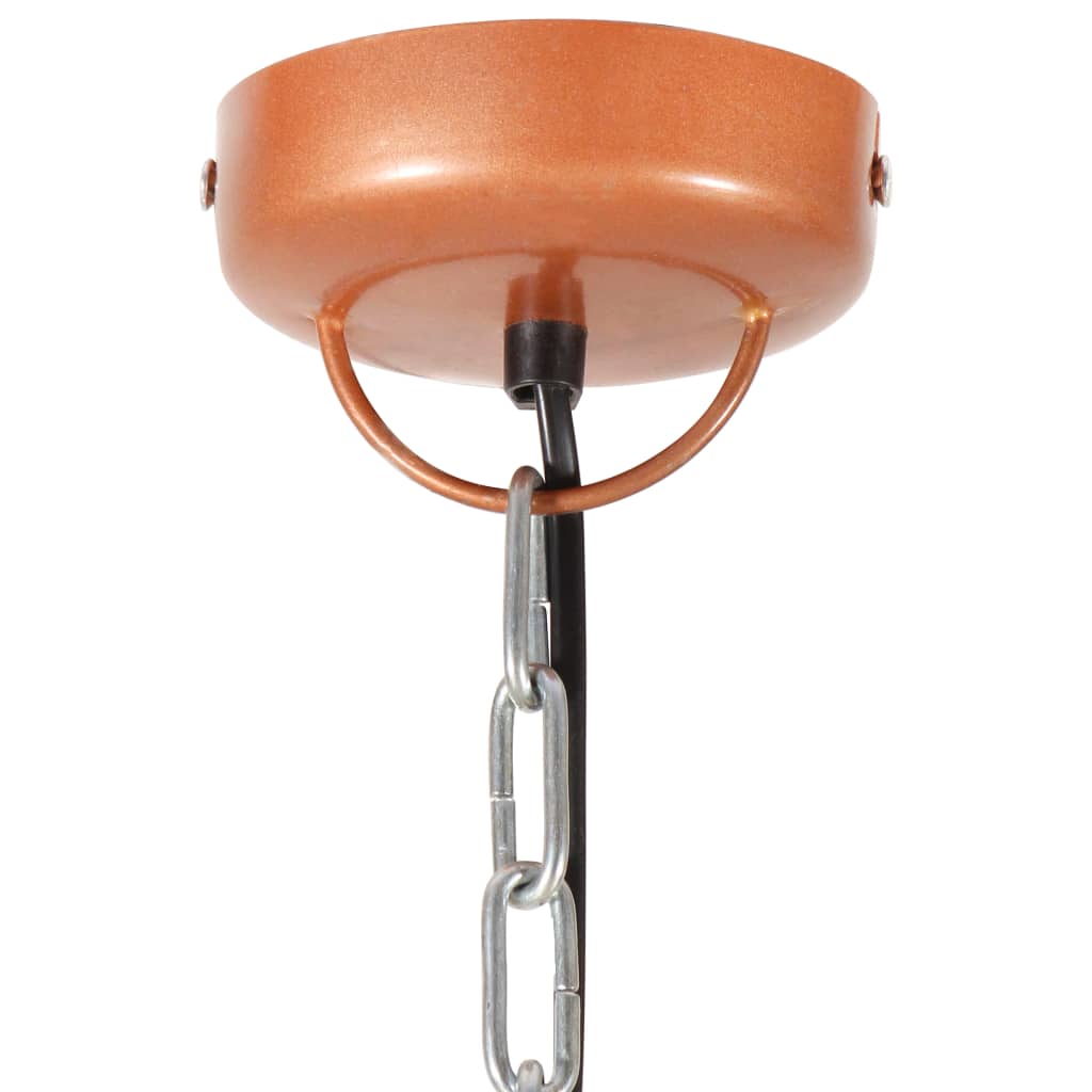 vidaXL Индустриална пенделна лампа медна кръгла 42 см E27 манго масив