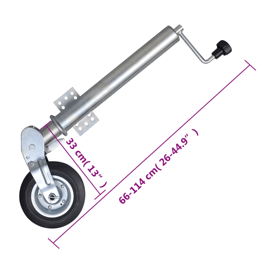 vidaXL Сгъваемо опорно колело 60 мм с 2 опорни тръби и 2 сплит скоби