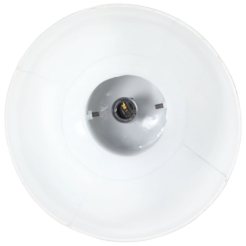 vidaXL Индустриална пенделна лампа 25 W бяла кръгла манго 32 см E27