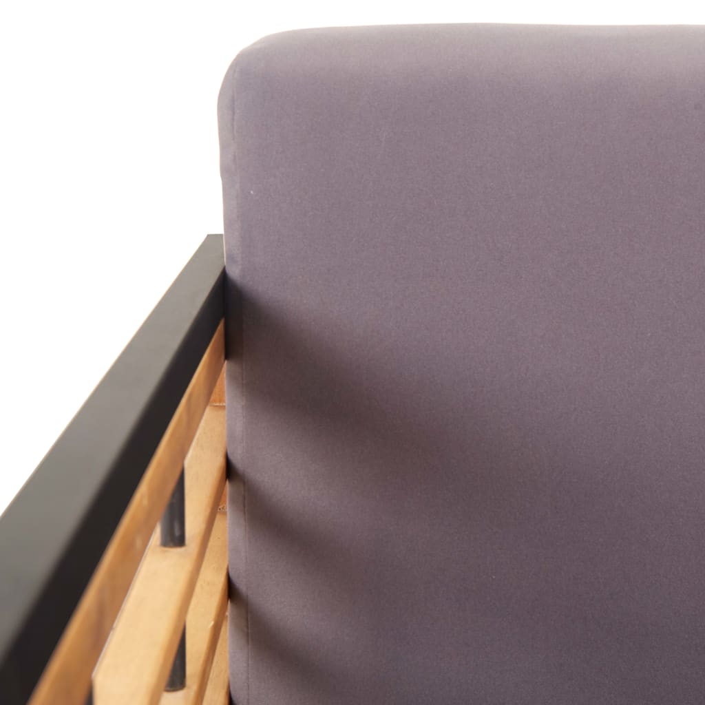 vidaXL Градински столове с възглавници, 2 бр, акация масив, тъмносиви