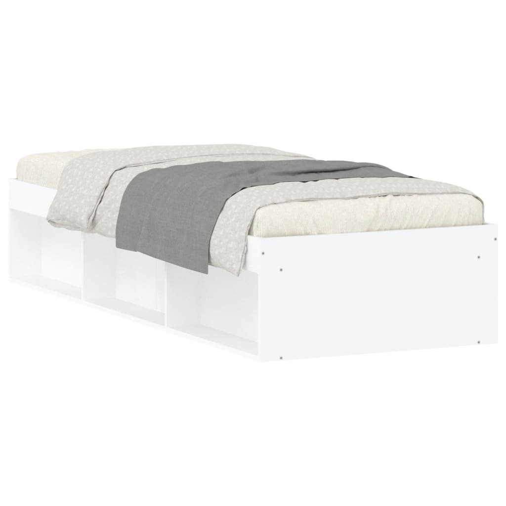 vidaXL рамка за легло бяло 75x190 см Small Single
