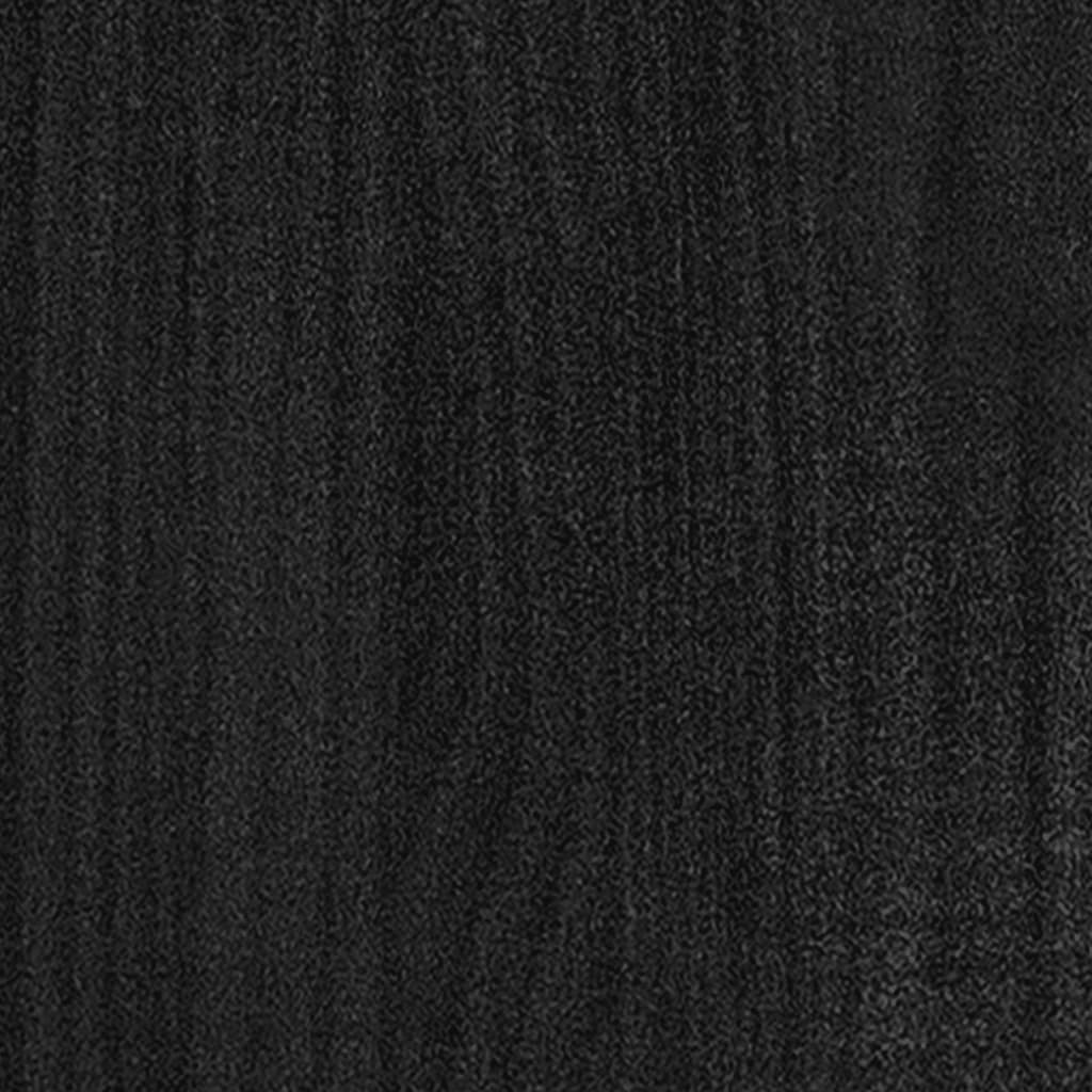 vidaXL Градински сандък, черен, 70x70x70 см, бор масив