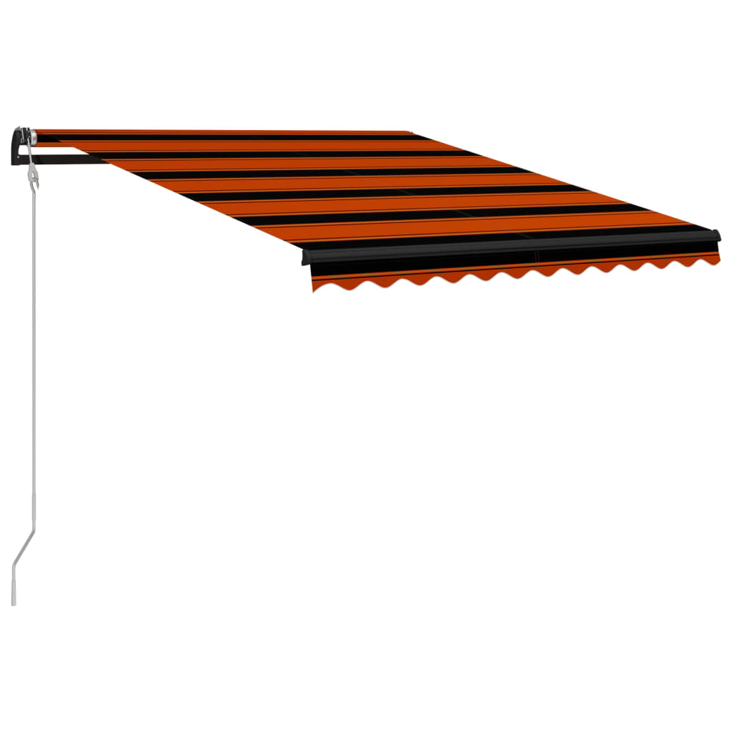 vidaXL Автоматично прибиращ се сенник, 350x250 см, оранжево и кафяво