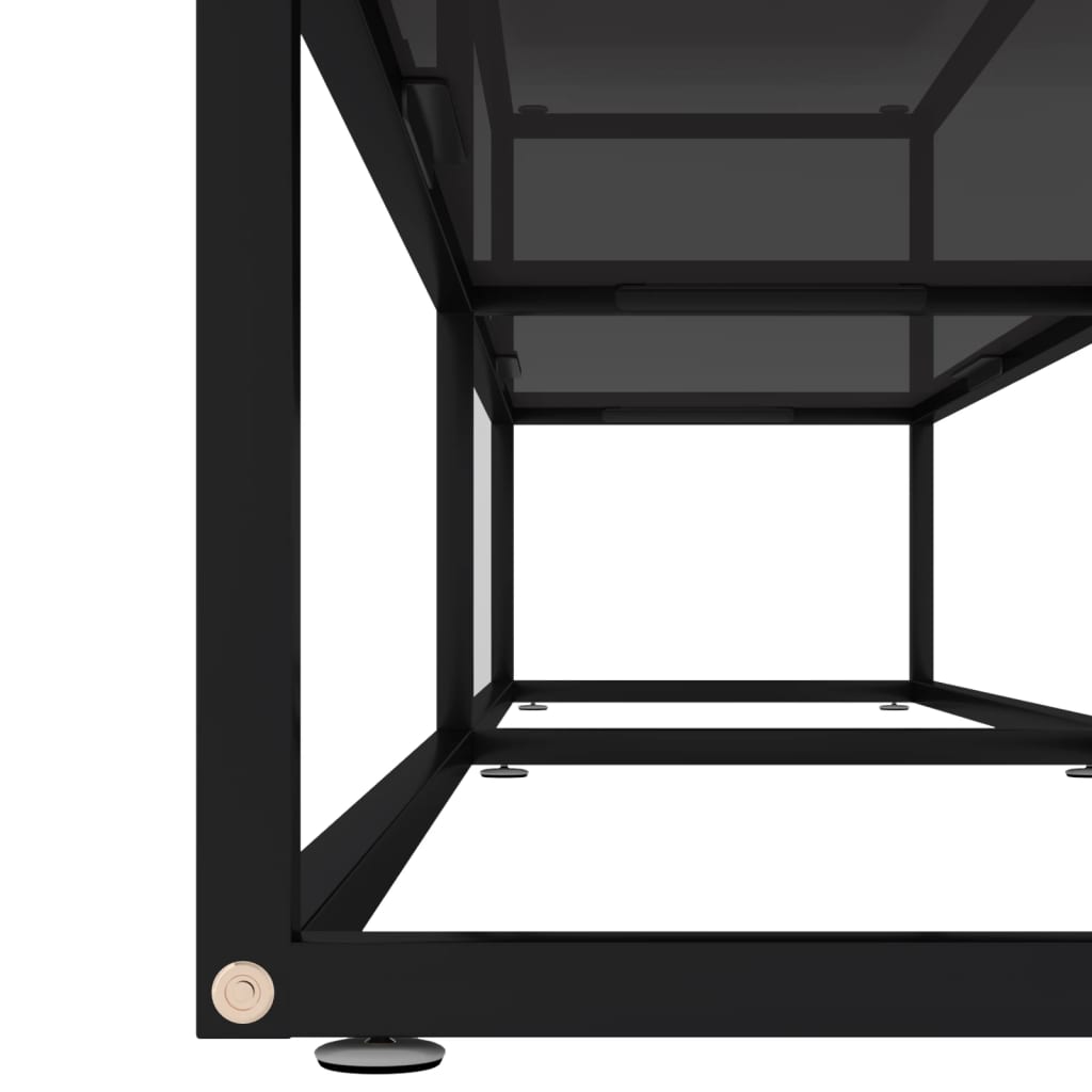 vidaXL ТВ шкаф, черен, 200x40x40,5 см, закалено стъкло