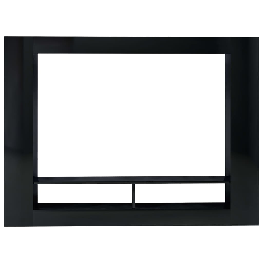 vidaXL ТВ шкаф, черен силен гланц, 152x22x113 см, ПДЧ