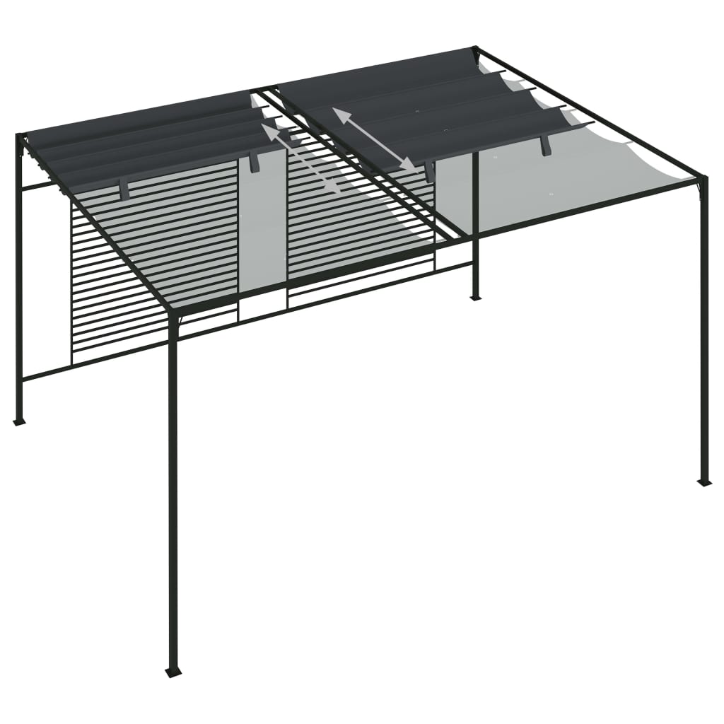 vidaXL Шатра с прибиращ се покрив, 4x3x2,3 м, антрацит, 180 г/м²