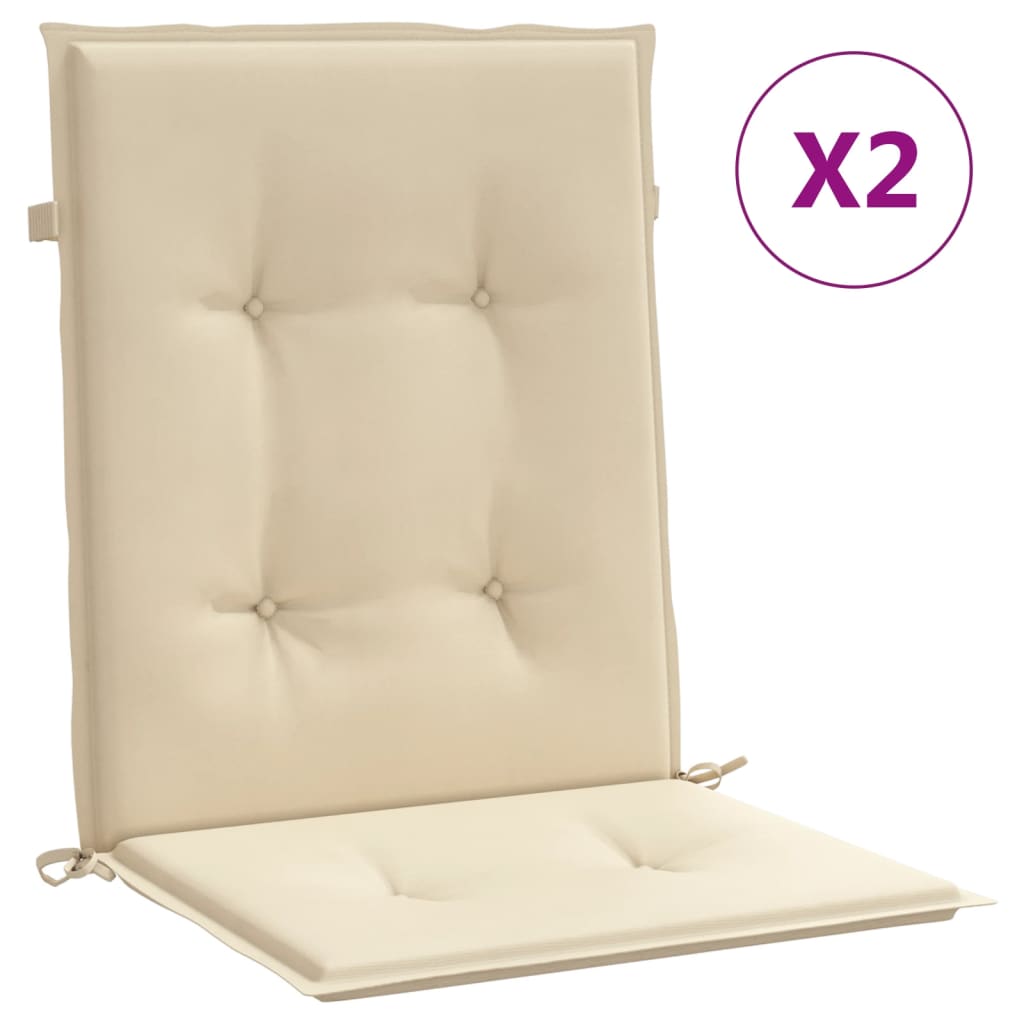 vidaXL Възглавници за столове 2 бр бежови 100x50x3 см Оксфорд плат