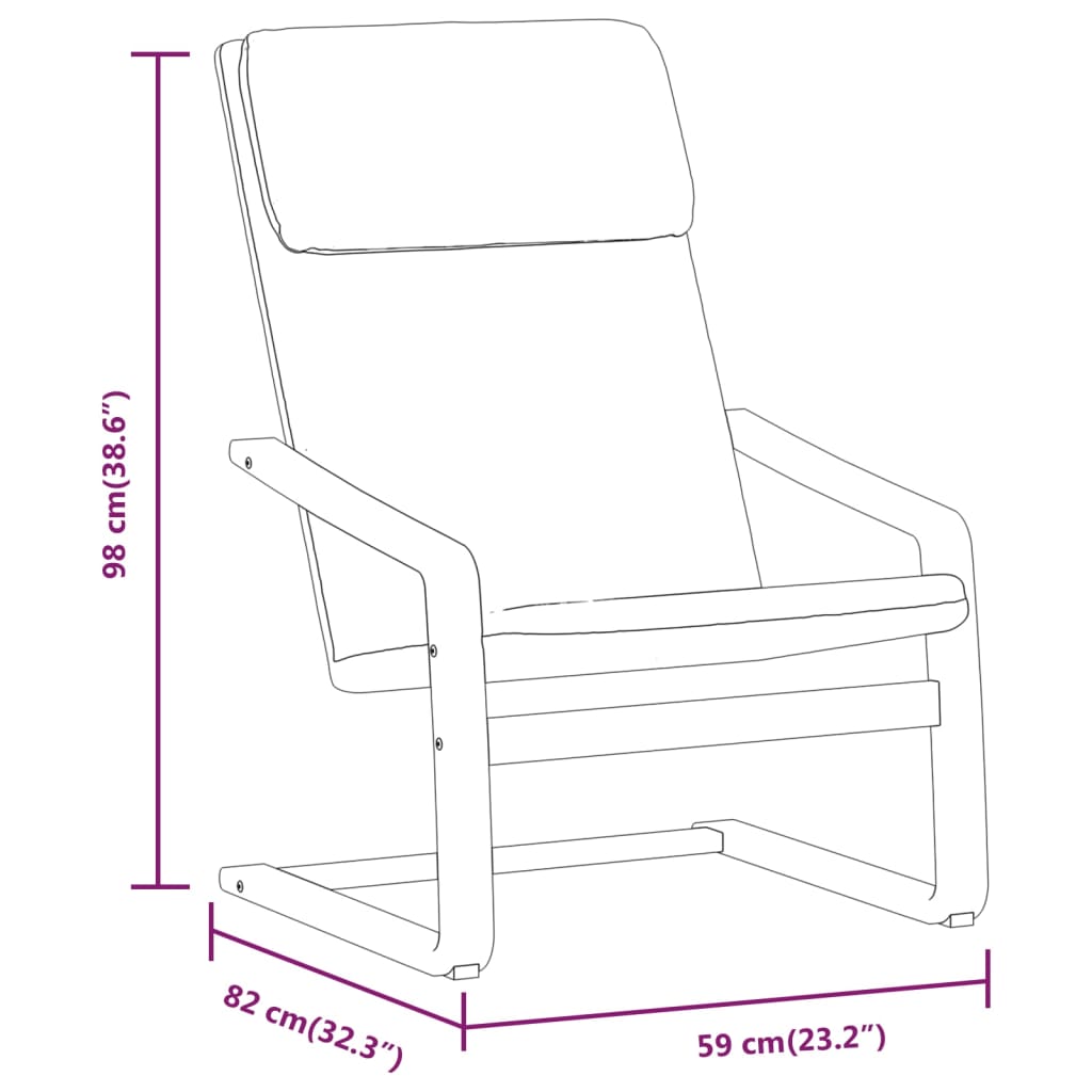 vidaXL Релаксиращ стол с табуретка, черна, текстил