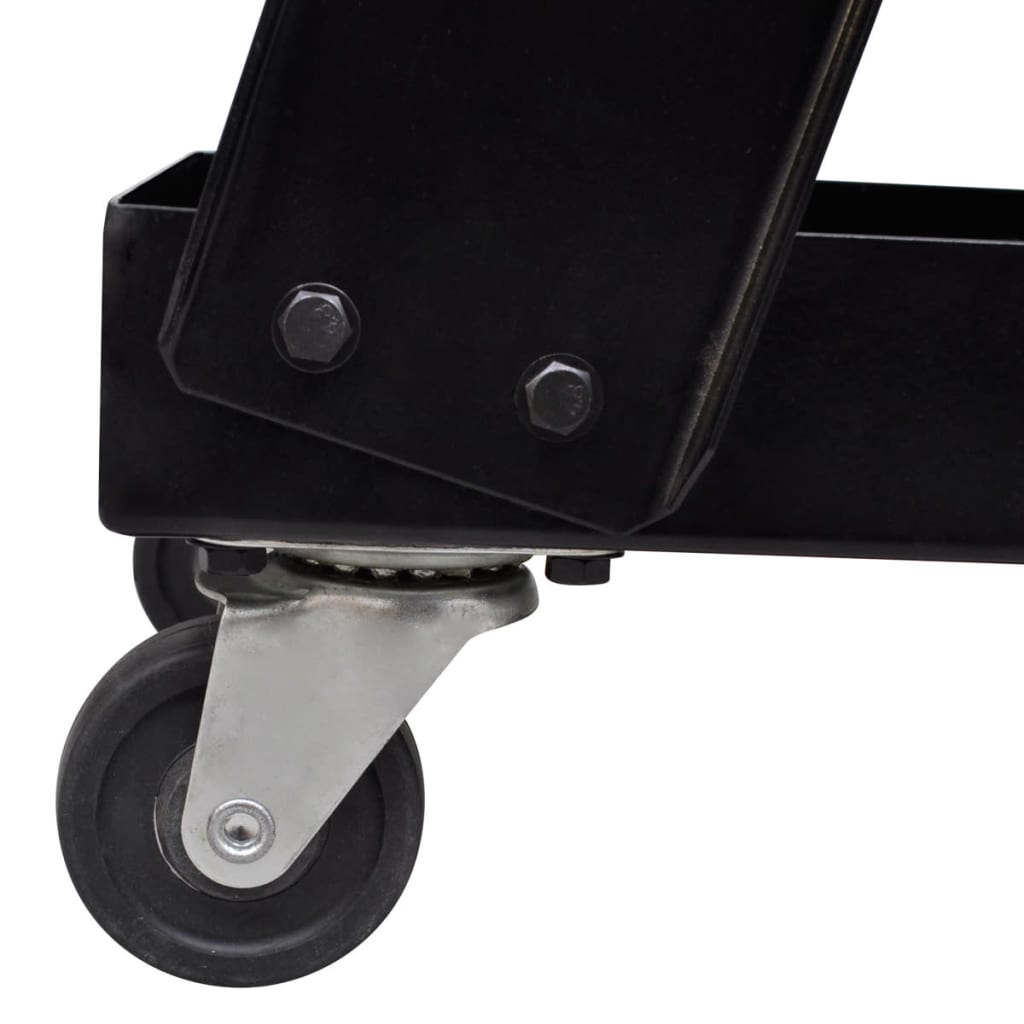 Черна количка за инструменти за заваряване с 3 рафта