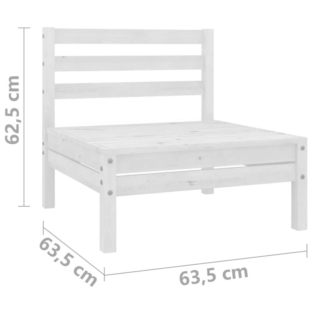 vidaXL Градински 2-местен диван, бял, бор масив