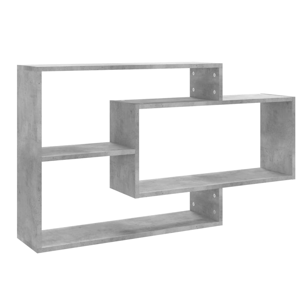 vidaXL Стенни рафтове, бетонно сиви, 104x20x58,5 см, ПДЧ