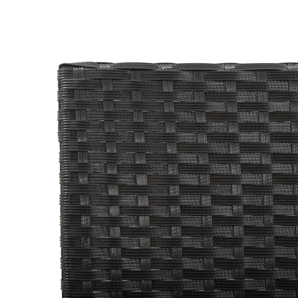 vidaXL Градинска пейка с възглавници, 176 см, черна, полиратан