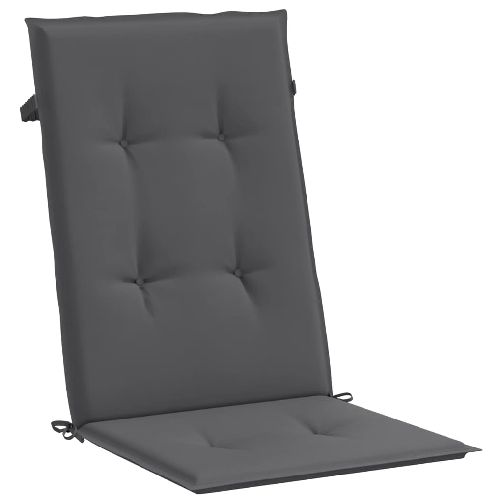 vidaXL Възглавници за стол с облегалка 6 бр антрацит 120x50x3 см плат