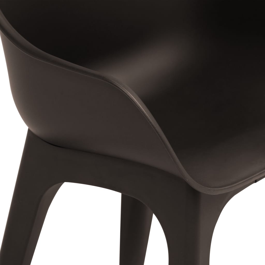 vidaXL Градински столове с подлакътници, 2 бр, кафяви, пластмаса
