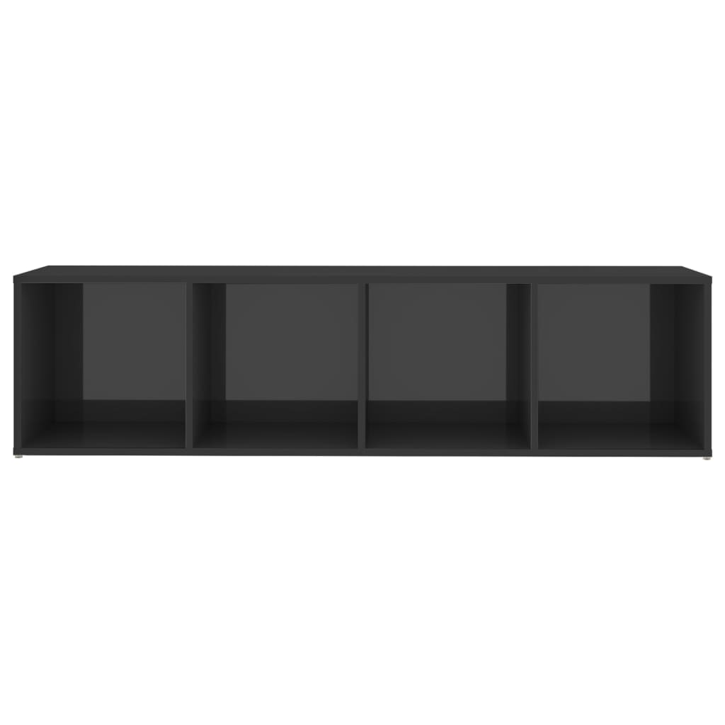vidaXL ТВ шкаф, сив гланц, 142,5x35x36,5 см, ПДЧ