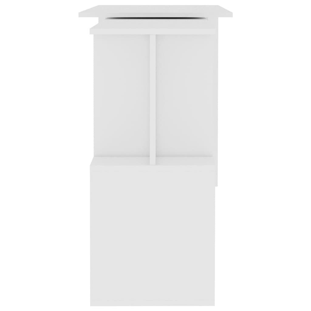 vidaXL Ъглово бюро, бяло, 200x50x76 см, ПДЧ
