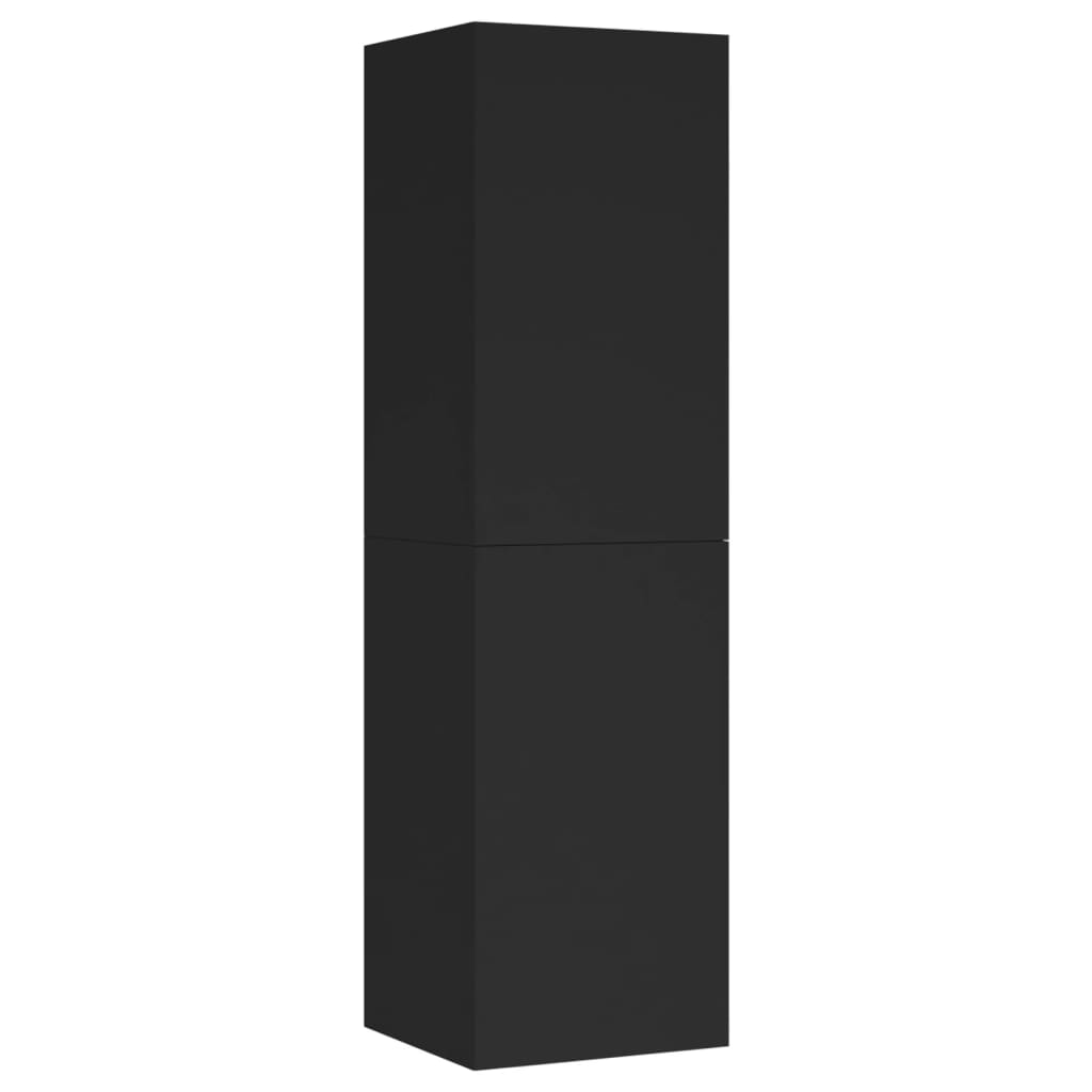 vidaXL ТВ шкаф, черен, 30,5x30x110 см, ПДЧ