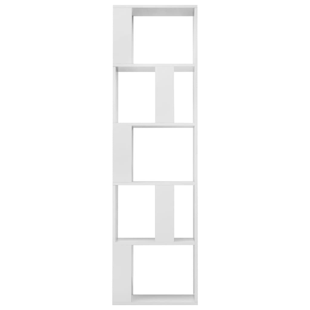 vidaXL Библиотека/разделител за стая, бял гланц, 45x24x159 см, ПДЧ