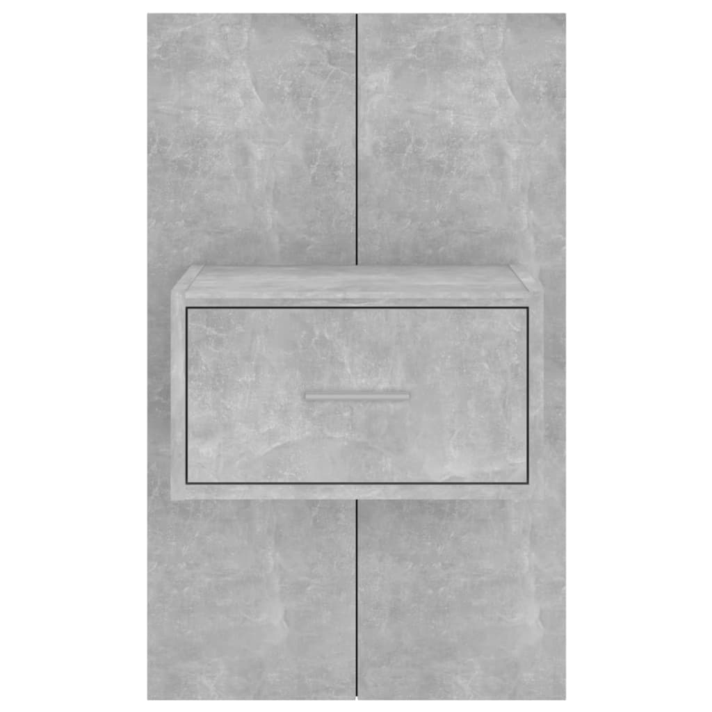vidaXL Нощни шкафчета за стенен монтаж, 2 бр, бетонно сиви