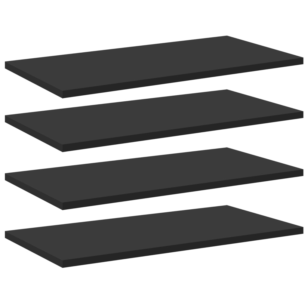 vidaXL Рафтове за етажерка, 8 бр, черни, 60x30x1,5 см, ПДЧ