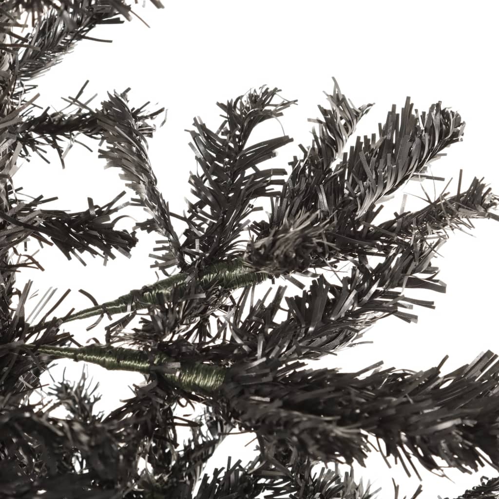 vidaXL Тънка коледна елха, черна, 180 см