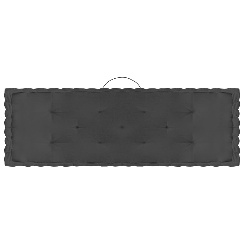 vidaXL Палетни възглавници за под, 3 бр, антрацит, памук