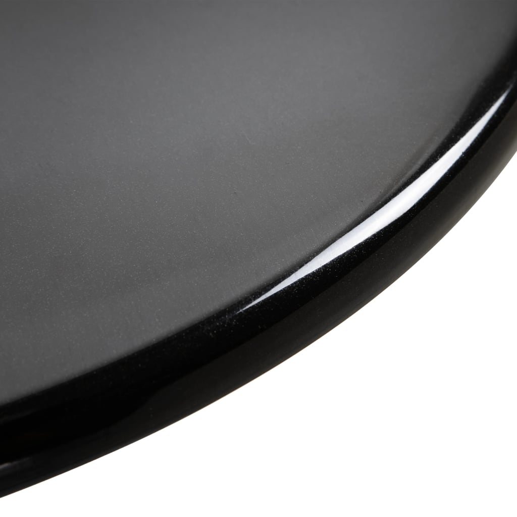 vidaXL Бар маса, черна, Ø60 см, ABS