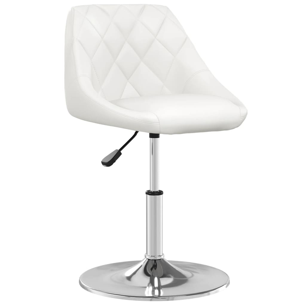 vidaXL Трапезен стол, бял, изкуствена кожа