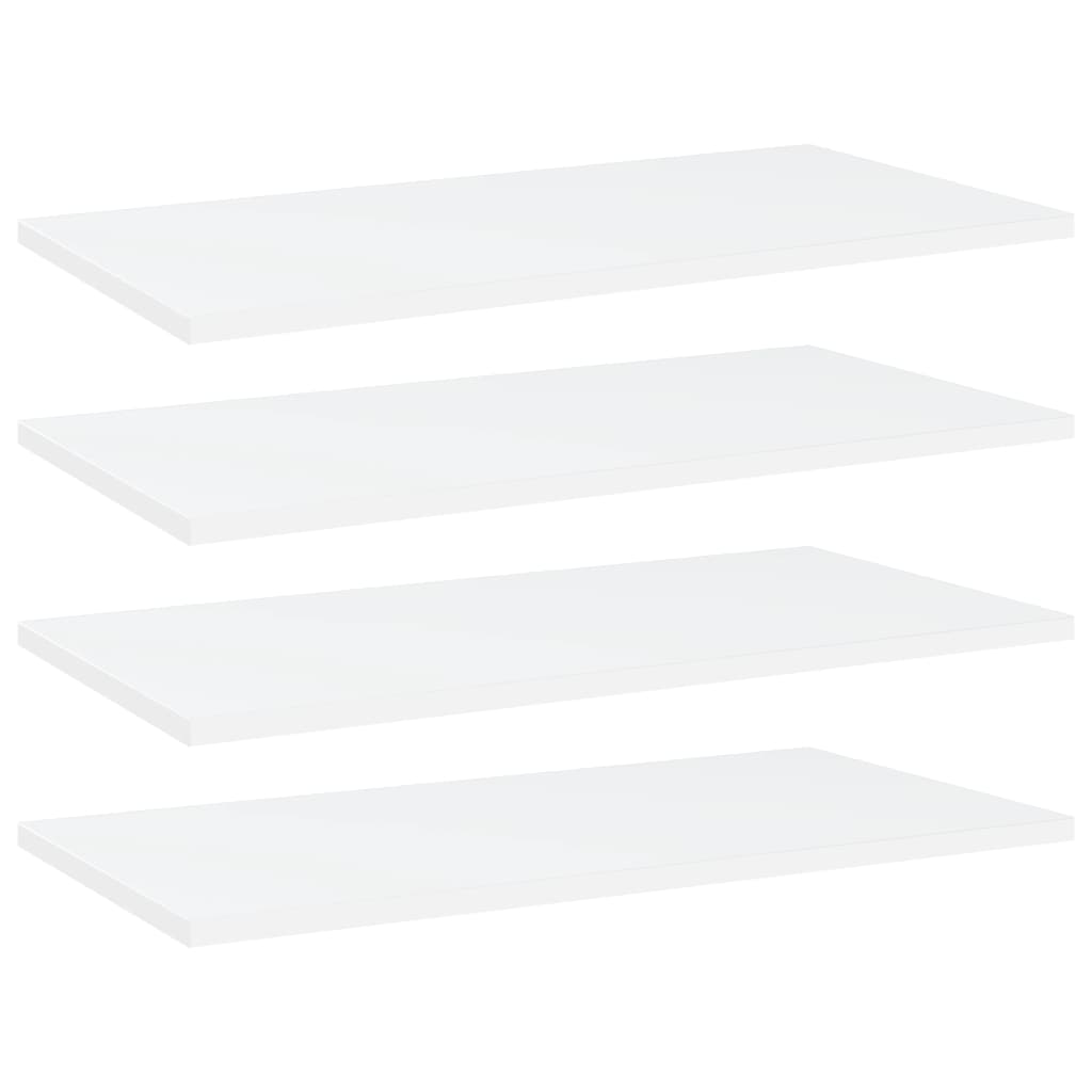 vidaXL Рафтове за етажерка, 4 бр, бели, 60x30x1,5 см, ПДЧ