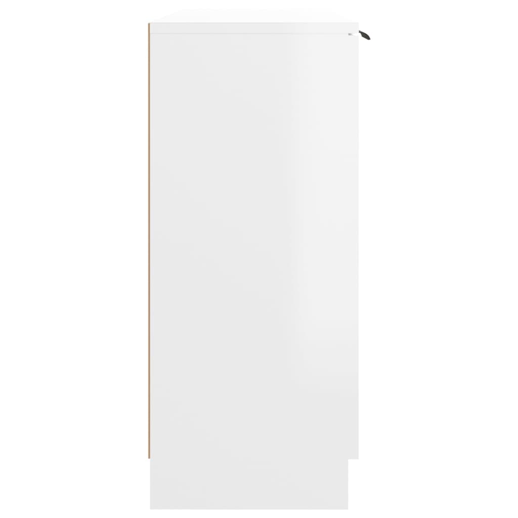 vidaXL Сайдборд, бял гланц, 90,5x30x70 см, инженерно дърво