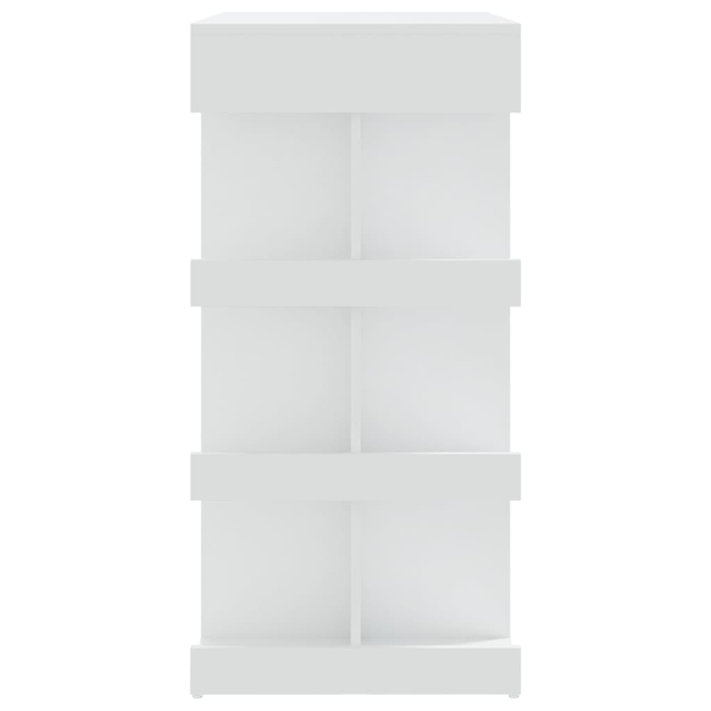 vidaXL Бар маса с шкаф за съхранение, бяла, 100x50x101,5 см, ПДЧ