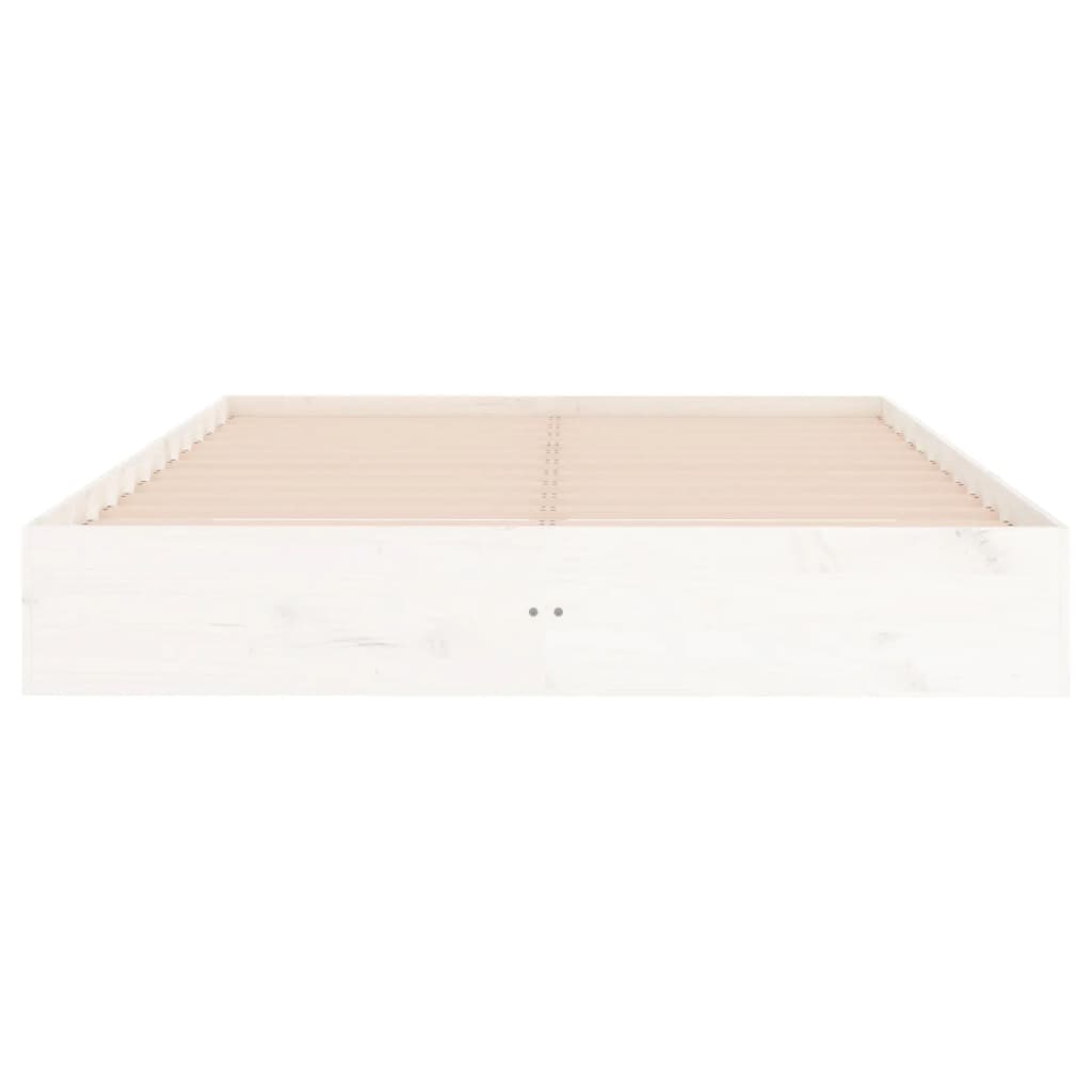 vidaXL Рамка за легло, бяла, дърво масив, 200x200 см