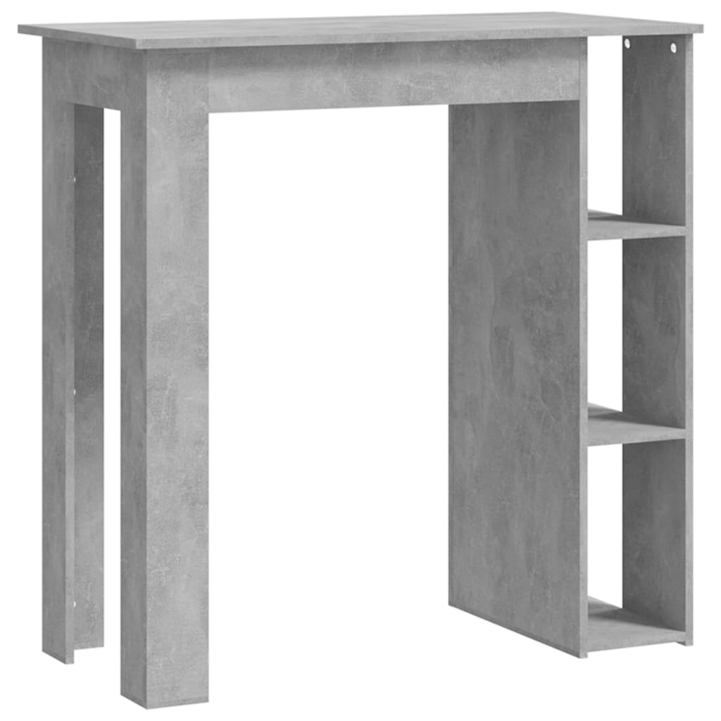 vidaXL Бар маса с рафт, бетонно сива, 102x50x103,5 см, ПДЧ